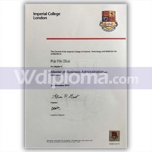 Imperial College London graduation certificate